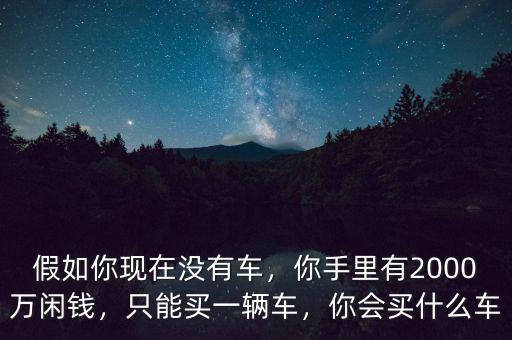 假如你現(xiàn)在沒(méi)有車，你手里有2000萬(wàn)閑錢，只能買一輛車，你會(huì)買什么車