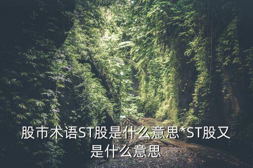 股市術語ST股是什么意思*ST股又是什么意思