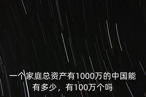 一個(gè)家庭總資產(chǎn)有1000萬的中國(guó)能有多少，有100萬個(gè)嗎