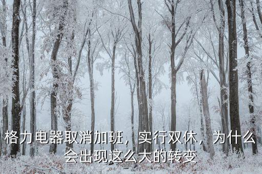 格力電器取消加班，實(shí)行雙休，為什么會(huì)出現(xiàn)這么大的轉(zhuǎn)變