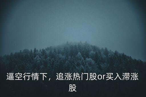 逼空行情下，追漲熱門股or買入滯漲股