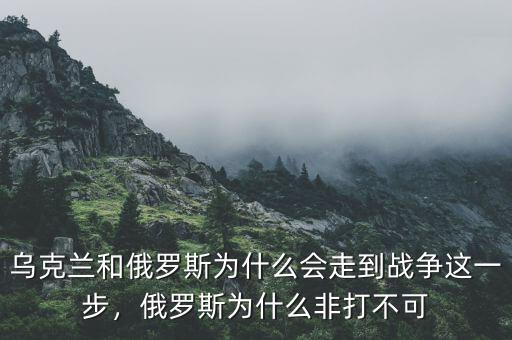 烏克蘭和俄羅斯為什么會走到戰(zhàn)爭這一步，俄羅斯為什么非打不可