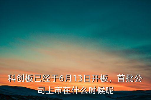科創(chuàng)板已經(jīng)于6月13日開(kāi)板，首批公司上市在什么時(shí)候呢