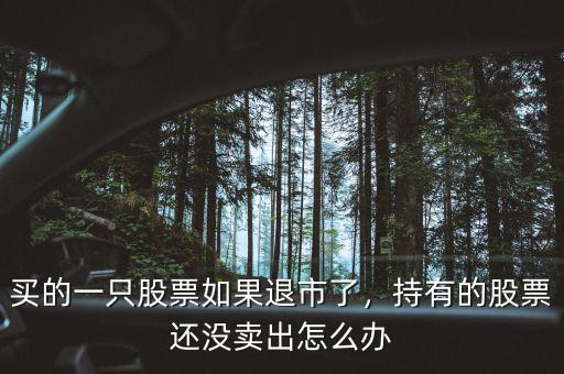 買的一只股票如果退市了，持有的股票還沒賣出怎么辦