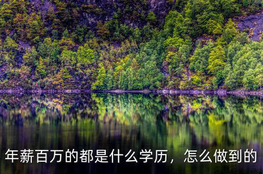 年薪百萬的都是什么學歷，怎么做到的
