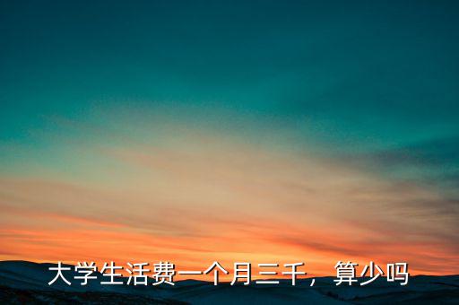 大學生活費一個月多少算有錢,大學生活費一個月三千