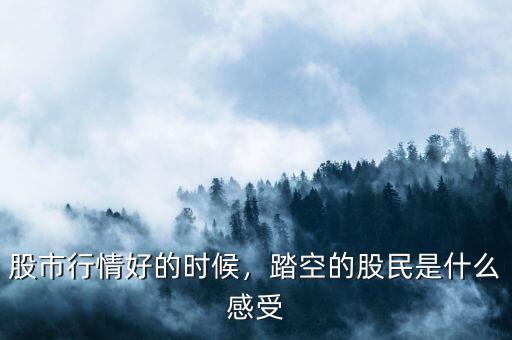 股市行情好的時候，踏空的股民是什么感受