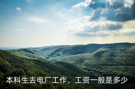 本科生去電廠工作，工資一般是多少