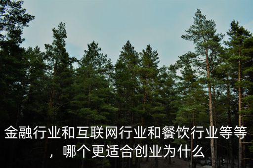 金融行業(yè)和互聯(lián)網(wǎng)行業(yè)和餐飲行業(yè)等等，哪個更適合創(chuàng)業(yè)為什么