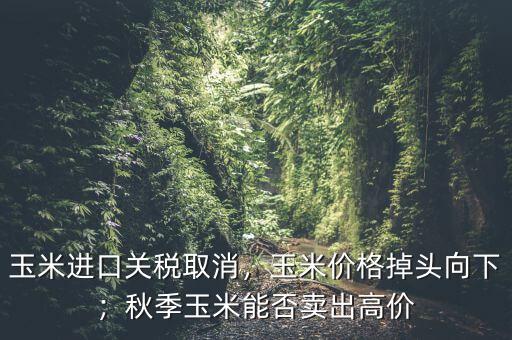 玉米進(jìn)口關(guān)稅取消，玉米價(jià)格掉頭向下；秋季玉米能否賣(mài)出高價(jià)
