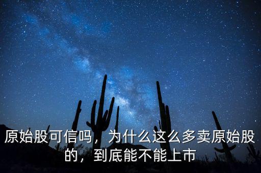 原始股可信嗎，為什么這么多賣原始股的，到底能不能上市