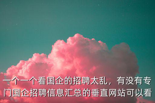 一個一個看國企的招聘太亂，有沒有專門國企招聘信息匯總的垂直網(wǎng)站可以看