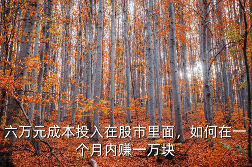 六萬元成本投入在股市里面，如何在一個月內(nèi)賺一萬塊