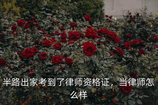 半路出家考到了律師資格證，當律師怎么樣
