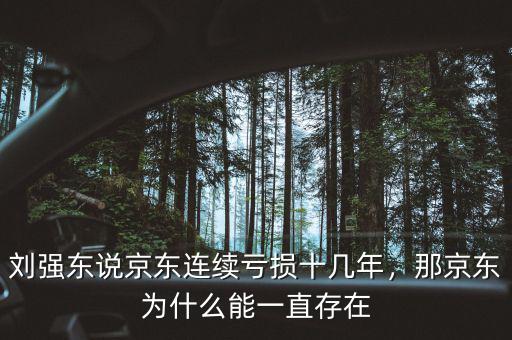 劉強東說京東連續(xù)虧損十幾年，那京東為什么能一直存在