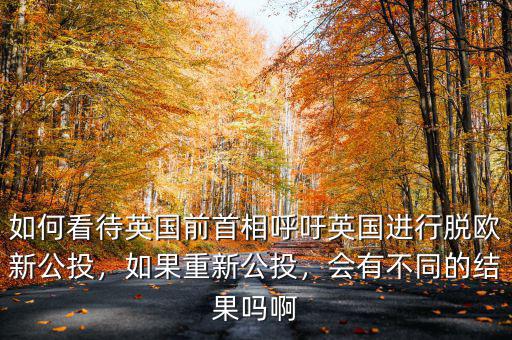如何看待英國前首相呼吁英國進行脫歐新公投，如果重新公投，會有不同的結(jié)果嗎啊