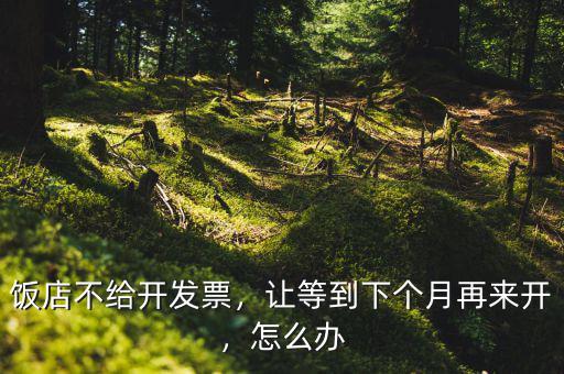 飯店不給開(kāi)發(fā)票，讓等到下個(gè)月再來(lái)開(kāi)，怎么辦