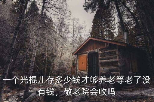 一個光棍兒存多少錢才夠養(yǎng)老等老了沒有錢，敬老院會收嗎