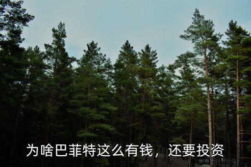 為啥巴菲特這么有錢，還要投資