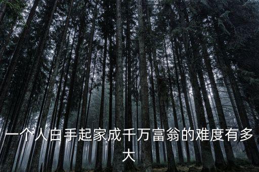 一個(gè)人白手起家成千萬(wàn)富翁的難度有多大