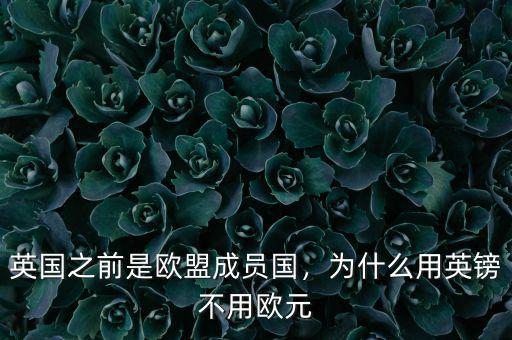 英國之前是歐盟成員國，為什么用英鎊不用歐元