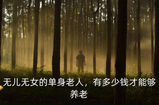 無兒無女的單身老人，有多少錢才能夠養(yǎng)老