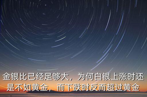 金銀比已經(jīng)足夠大，為何白銀上漲時(shí)還是不如黃金，而下跌時(shí)反而超過黃金