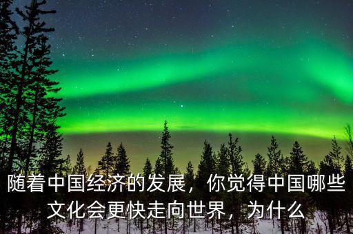隨著中國經(jīng)濟的發(fā)展，你覺得中國哪些文化會更快走向世界，為什么