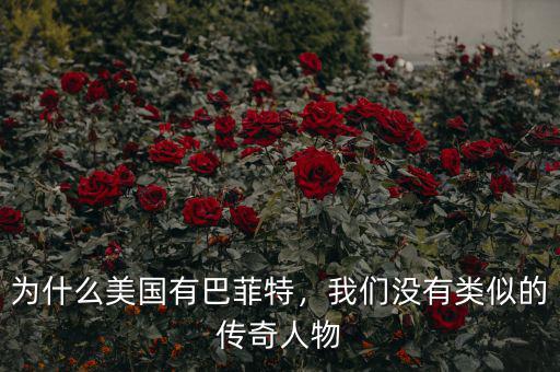 為什么美國有巴菲特，我們沒有類似的傳奇人物