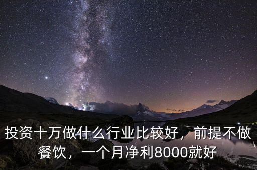 投資十萬做什么行業(yè)比較好，前提不做餐飲，一個月凈利8000就好