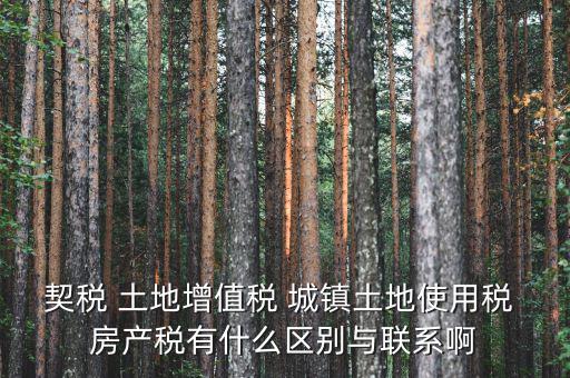 什么是土房稅，契稅 土地增值稅 城鎮(zhèn)土地使用稅 房產(chǎn)稅有什么區(qū)別與聯(lián)系啊