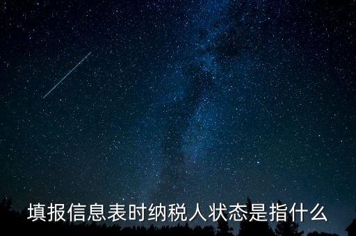 納稅人狀態(tài)03是什么意思，填報(bào)信息表時(shí)納稅人狀態(tài)是指什么