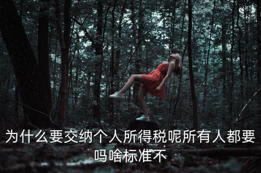 為什么要交納個人所得稅呢所有人都要嗎啥標準不