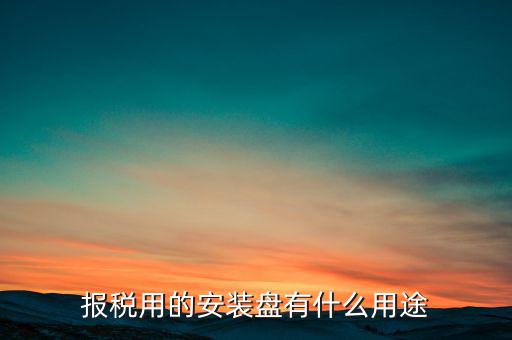 報(bào)稅用的安裝盤有什么用途