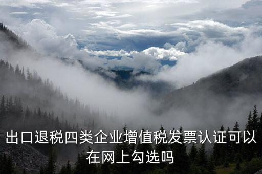 什么是出口四類企業(yè)，出口退稅四類企業(yè)增值稅發(fā)票認(rèn)證可以在網(wǎng)上勾選嗎