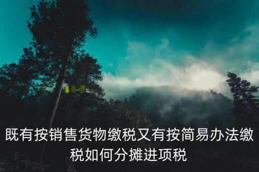 進(jìn)項(xiàng)稅分?jǐn)偸鞘裁匆馑?，既有按銷售貨物繳稅又有按簡易辦法繳稅如何分?jǐn)傔M(jìn)項(xiàng)稅