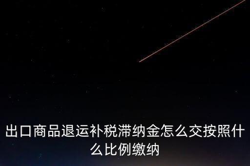 什么是退運(yùn)補(bǔ)稅，出口商品退運(yùn)補(bǔ)稅滯納金怎么交按照什么比例繳納