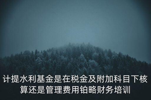 計提水利基金是在稅金及附加科目下核算還是管理費用鉑略財務(wù)培訓