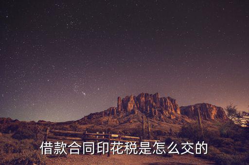 借款合同印花稅什么時候交，借款合同印花稅是怎么交的
