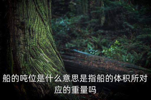 什么是車船噸位，船舶噸位是什么意思