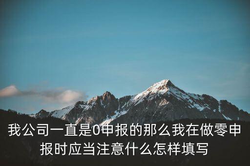 我公司一直是0申報的那么我在做零申報時應(yīng)當注意什么怎樣填寫