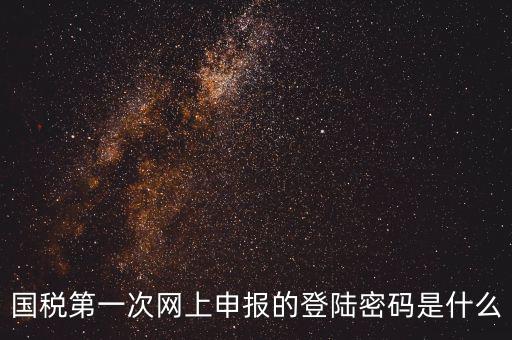 廣東國稅網登錄密碼是什么，國稅第一次網上申報的登陸密碼是什么