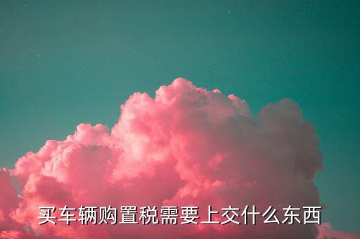 交購置稅都需要什么，交車輛購置稅需要什么