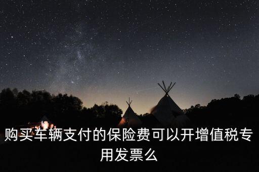 購(gòu)買車輛支付的保險(xiǎn)費(fèi)可以開增值稅專用發(fā)票么