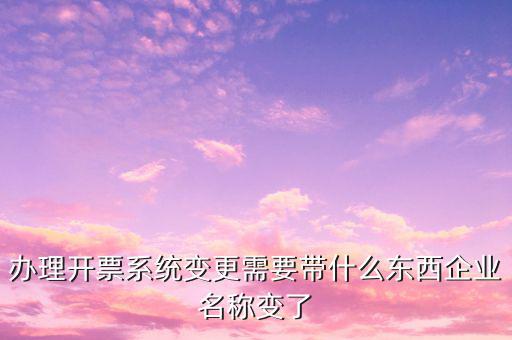 辦理開(kāi)票系統(tǒng)變更需要帶什么東西企業(yè)名稱變了