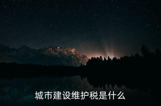 城市建設(shè)維護稅是什么