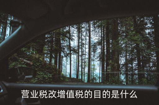 為什么要進行營業(yè)稅改增值稅，營業(yè)稅改增值稅的目的是什么