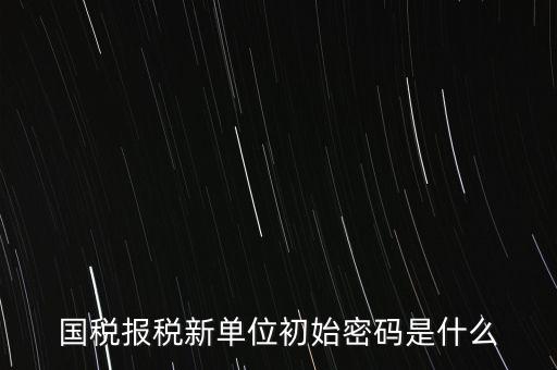 國稅報稅新單位初始密碼是什么