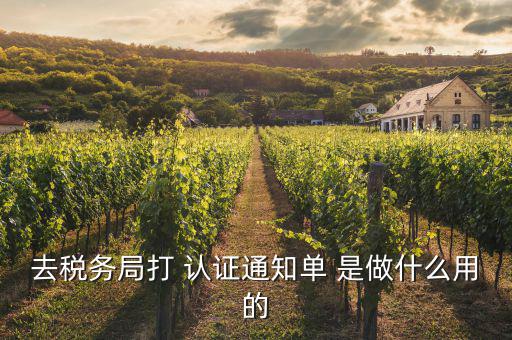 去稅務(wù)局打 認證通知單 是做什么用的