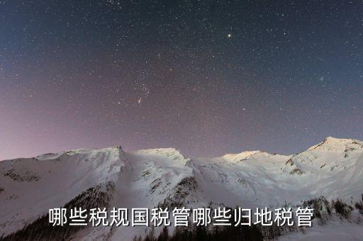 國(guó)稅地稅征管體制是什么，哪些稅規(guī)國(guó)稅管哪些歸地稅管